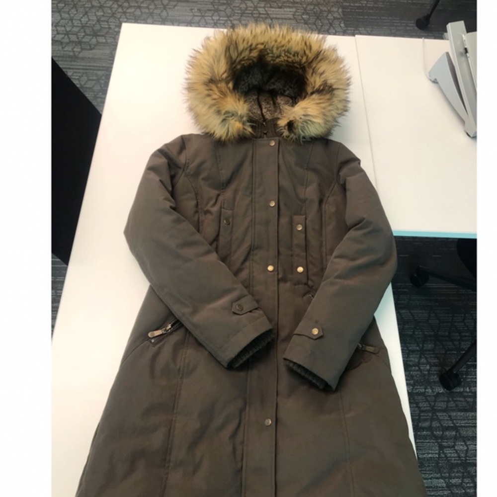 Vince Camuto Faux Fur Trim Hooded Down Parka